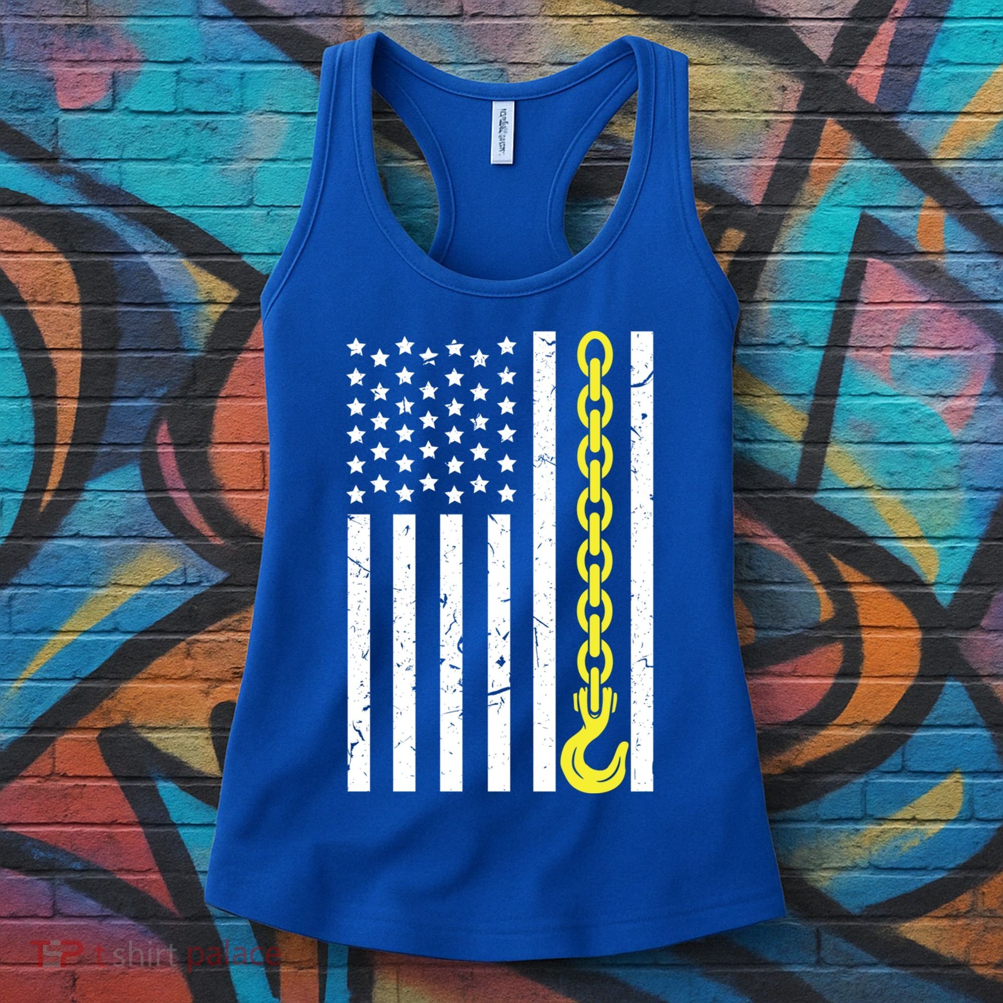 Usa Yellow Thin Line Hook Tow Truck American Driver Gift Women's Tank Top
