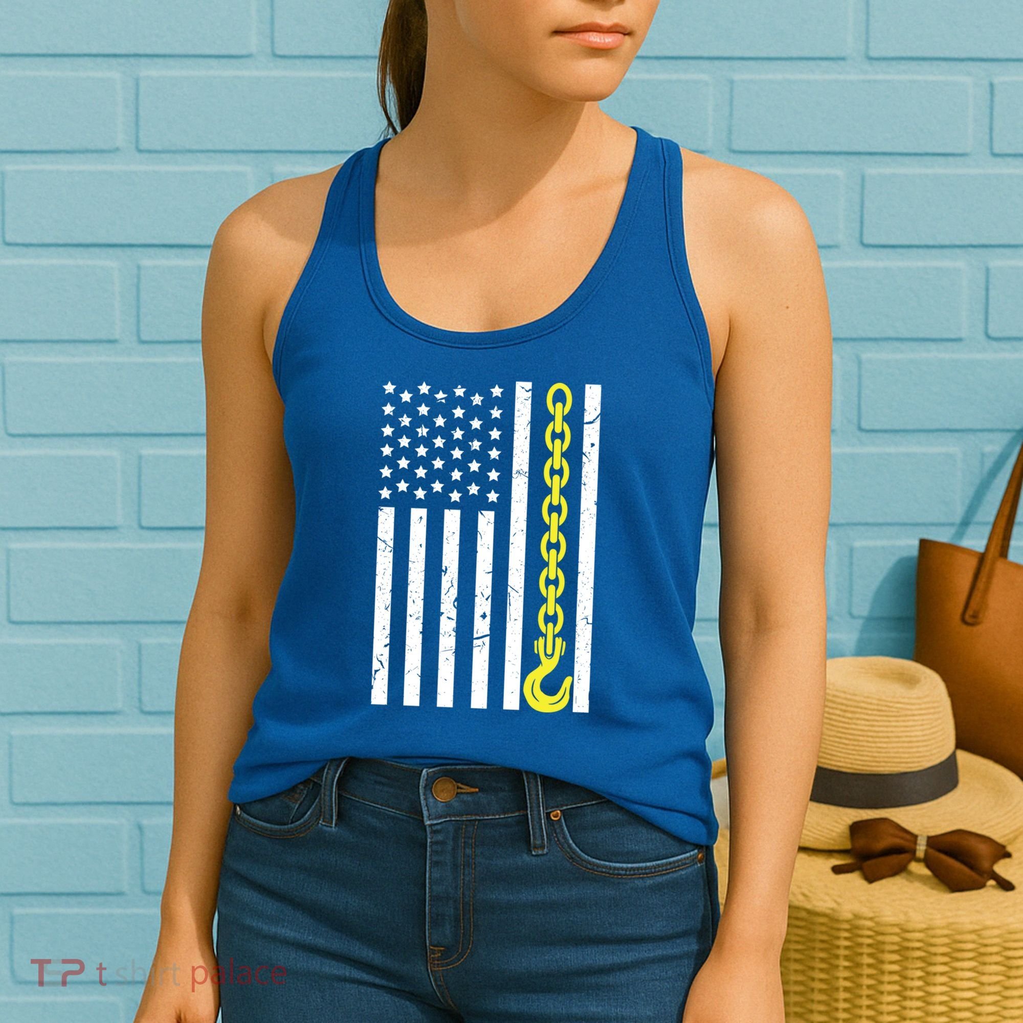 Usa Yellow Thin Line Hook Tow Truck American Driver Great Gift Women's Tank Top