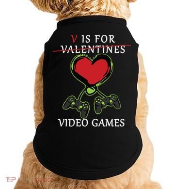 V Is For Video Games Anti Valentines Doggie Tank