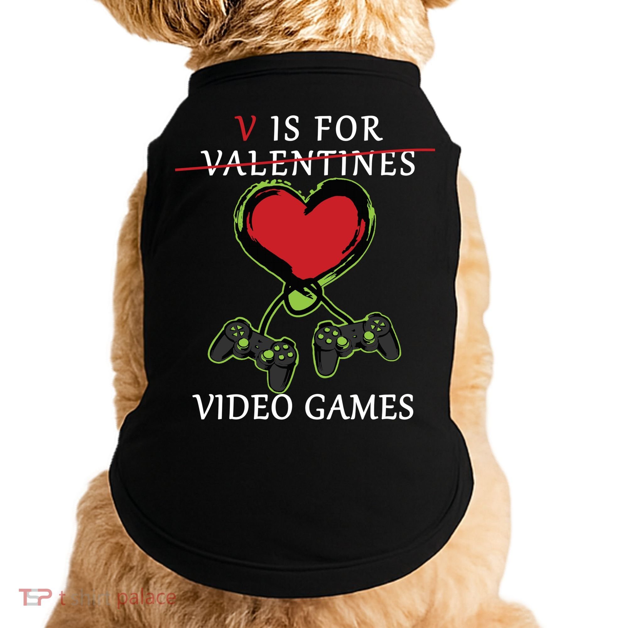 V Is For Video Games Anti Valentines Doggie Tank