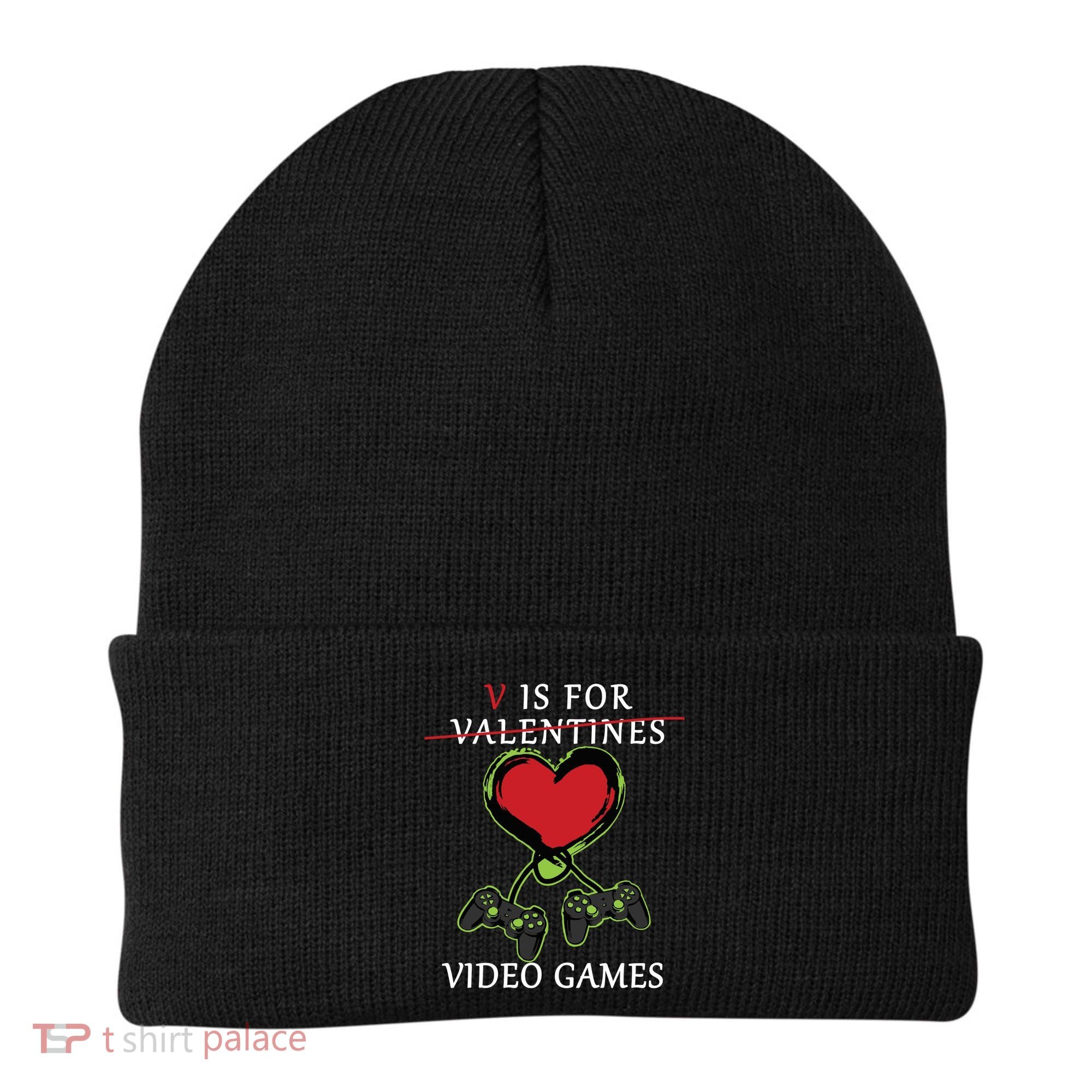 V Is For Video Games Anti Valentines Beanie