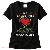 V Is For Video Games Anti Valentines Women's T-Shirt thumb 0