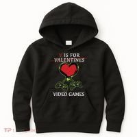 V Is For Video Games Anti Valentines Kids Hoodie thumb 0
