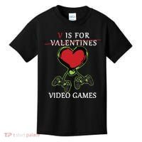 V Is For Video Games Anti Valentines Kids T-Shirt thumb 0