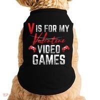 V Is For Video Games Funny Valentines Day Doggie Tank thumb 0