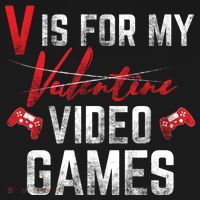 V Is For Video Games Funny Valentines Day Apron thumb 3