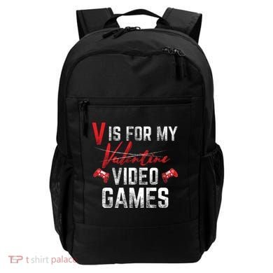 V Is For Video Games Funny Valentines Day Backpack