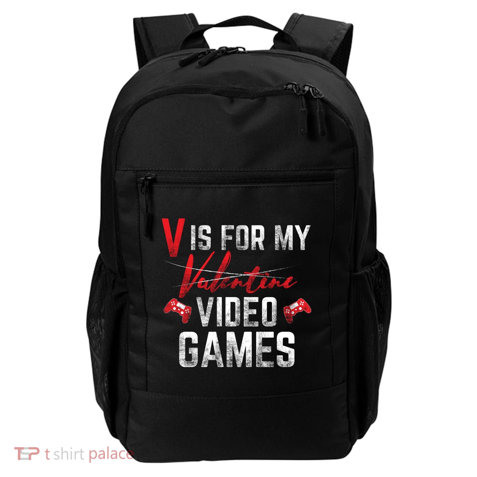 V Is For Video Games Funny Valentines Day Backpack