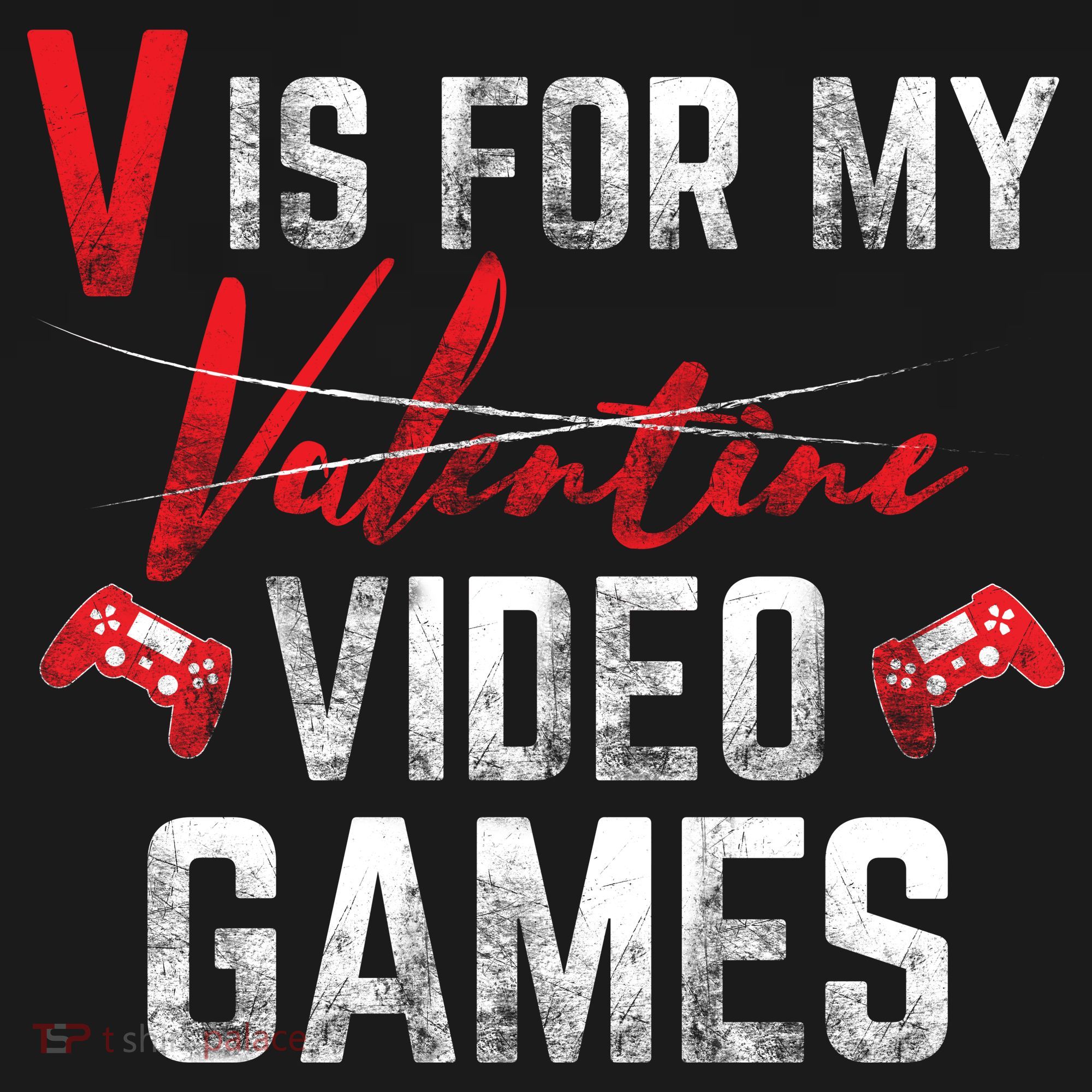 V Is For Video Games Funny Valentines Day Coaster