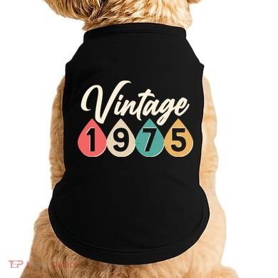 Vintage 1975 50th Birthday Retro Teardrop Design Doggie Tank