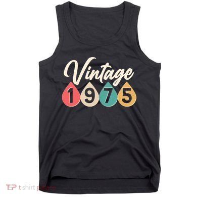 Vintage 1975 50th Birthday Retro Teardrop Design Tank Top