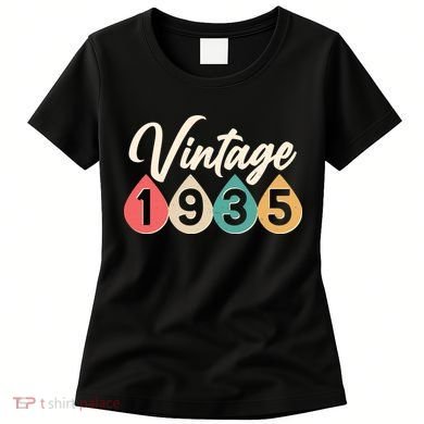 Vintage 1935 90th Birthday Retro Teardrop Design Women's T-Shirt