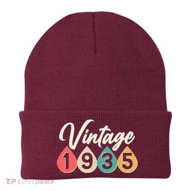 Vintage 1935 90th Birthday Retro Teardrop Design Beanie