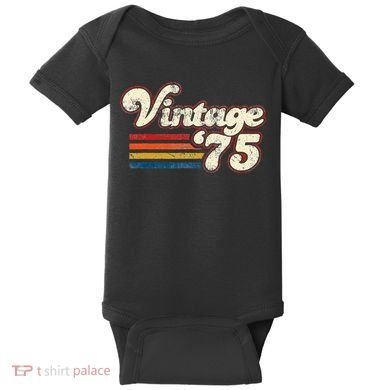 Vintage 1975 Birthday Baby Bodysuit