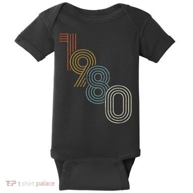 Vintage 1980 Birthday Baby Bodysuit