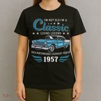 Vintage 1957 Birthday Classic Car For Legends Born In 1957 T-Shirt thumb 4