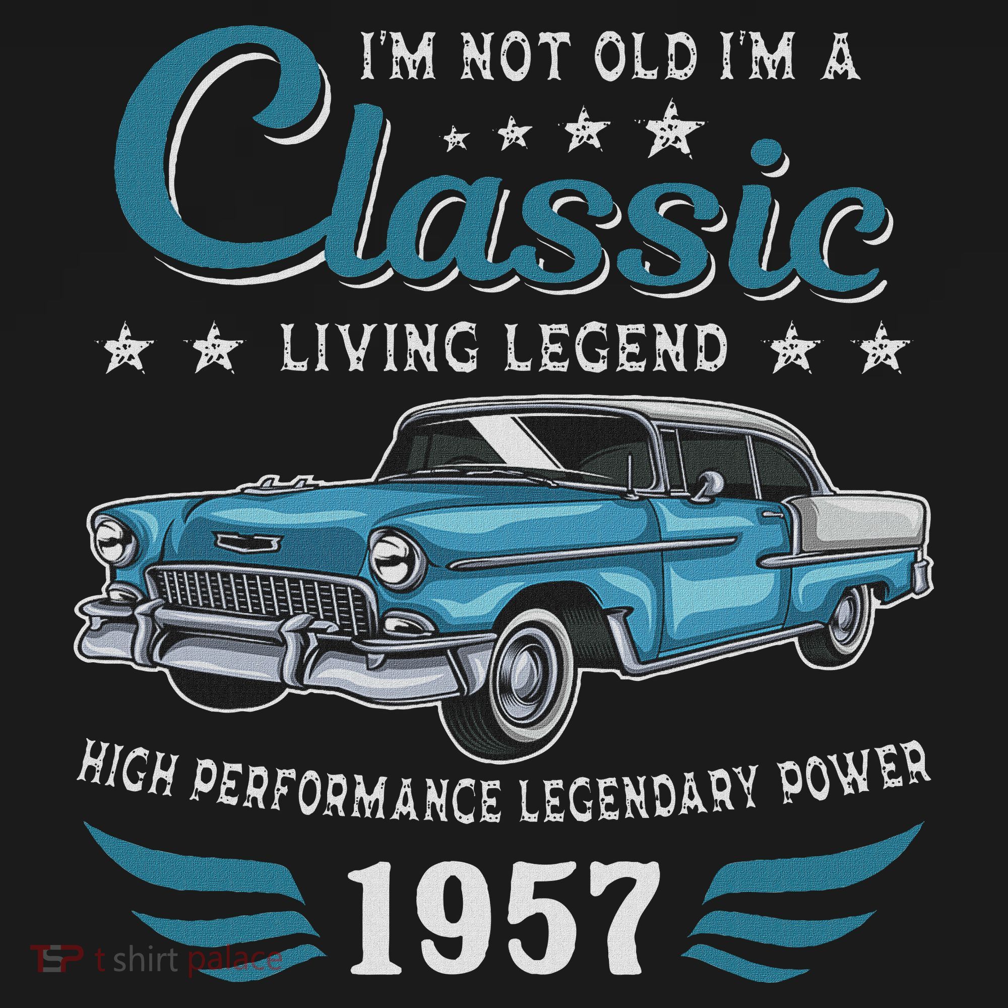 Vintage 1957 Birthday Classic Car For Legends Born In 1957 T-Shirt