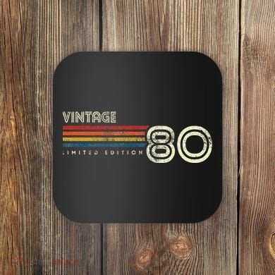 Vintage 1980 Chest Stripe Birthday Coaster