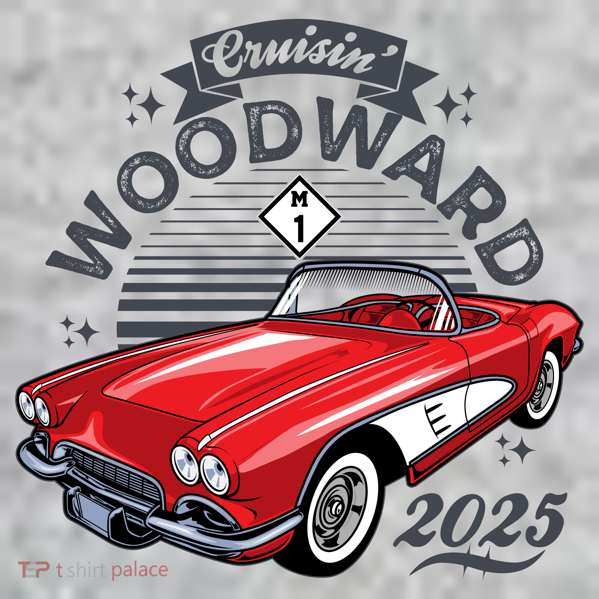 Vintage 1961 Convertible Cruisin Woodward 2025 T-Shirt