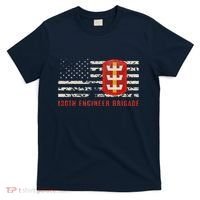 Vintage 130th Engineer Usa Brigade Usa Flag T-Shirt thumb 0