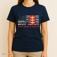 Vintage 130th Engineer Usa Brigade Usa Flag T-Shirt thumb 4