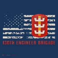 Vintage 130th Engineer Usa Brigade Usa Flag T-Shirt thumb 7