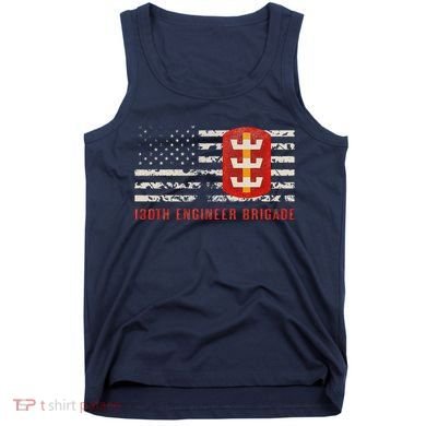 Vintage 130th Engineer Usa Brigade Usa Flag Tank Top