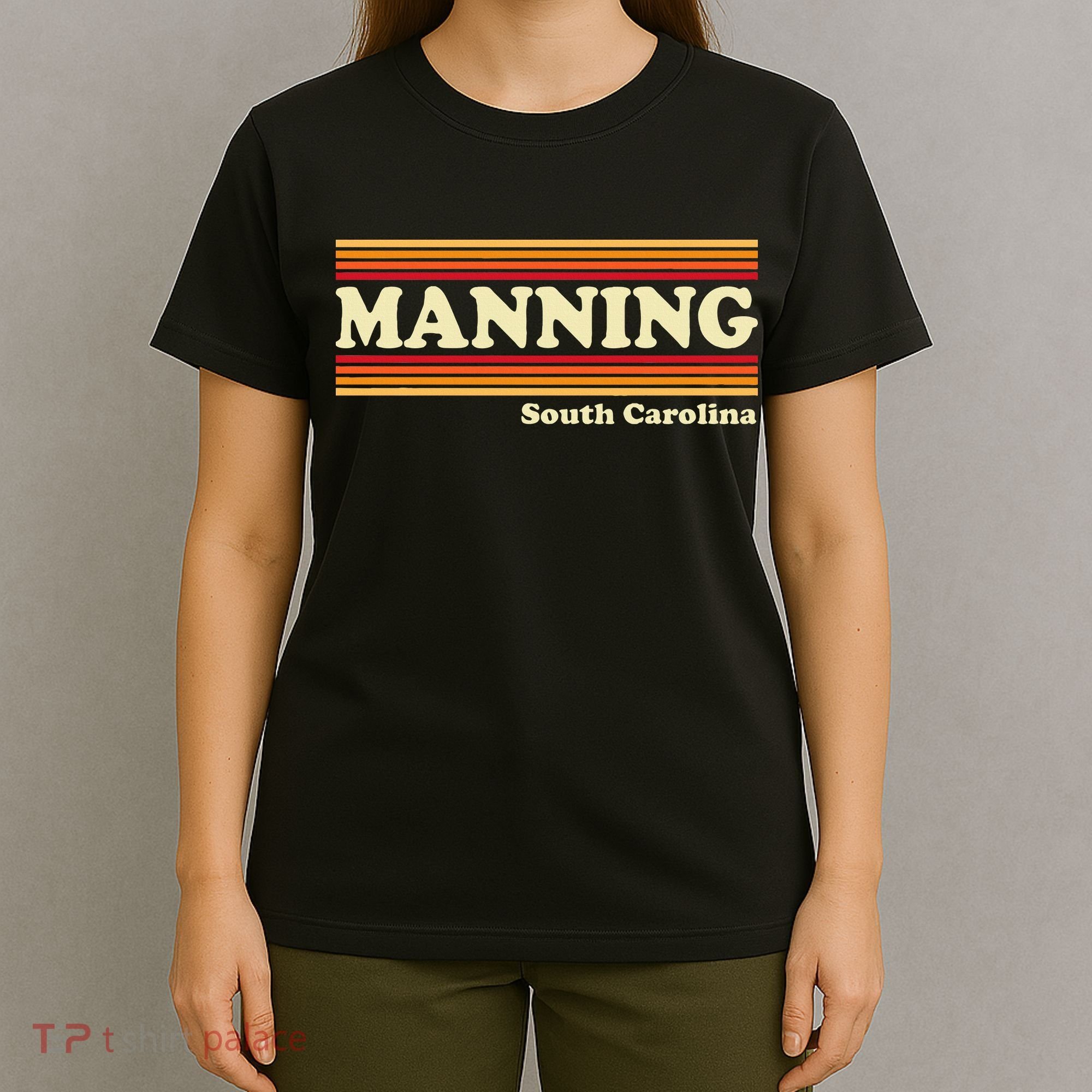 Vintage 1980s Graphic Style Manning South Carolina T-Shirt