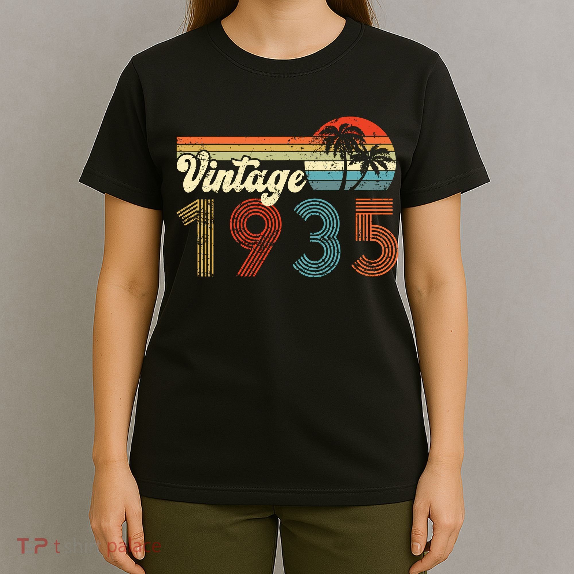 Vintage 1935 Made In 1935 87th Birthday Gift 87 Year Old T-Shirt