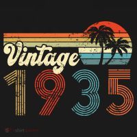 Vintage 1935 Made In 1935 87th Birthday Gift 87 Year Old T-Shirt thumb 7
