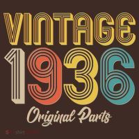 Vintage 1936 Original Parts Retro 90th Birthday  T-Shirt thumb 7