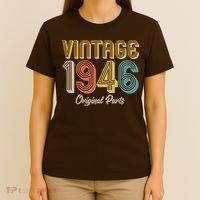 Vintage 1946 Original Parts Retro 80th Birthday  T-Shirt thumb 4