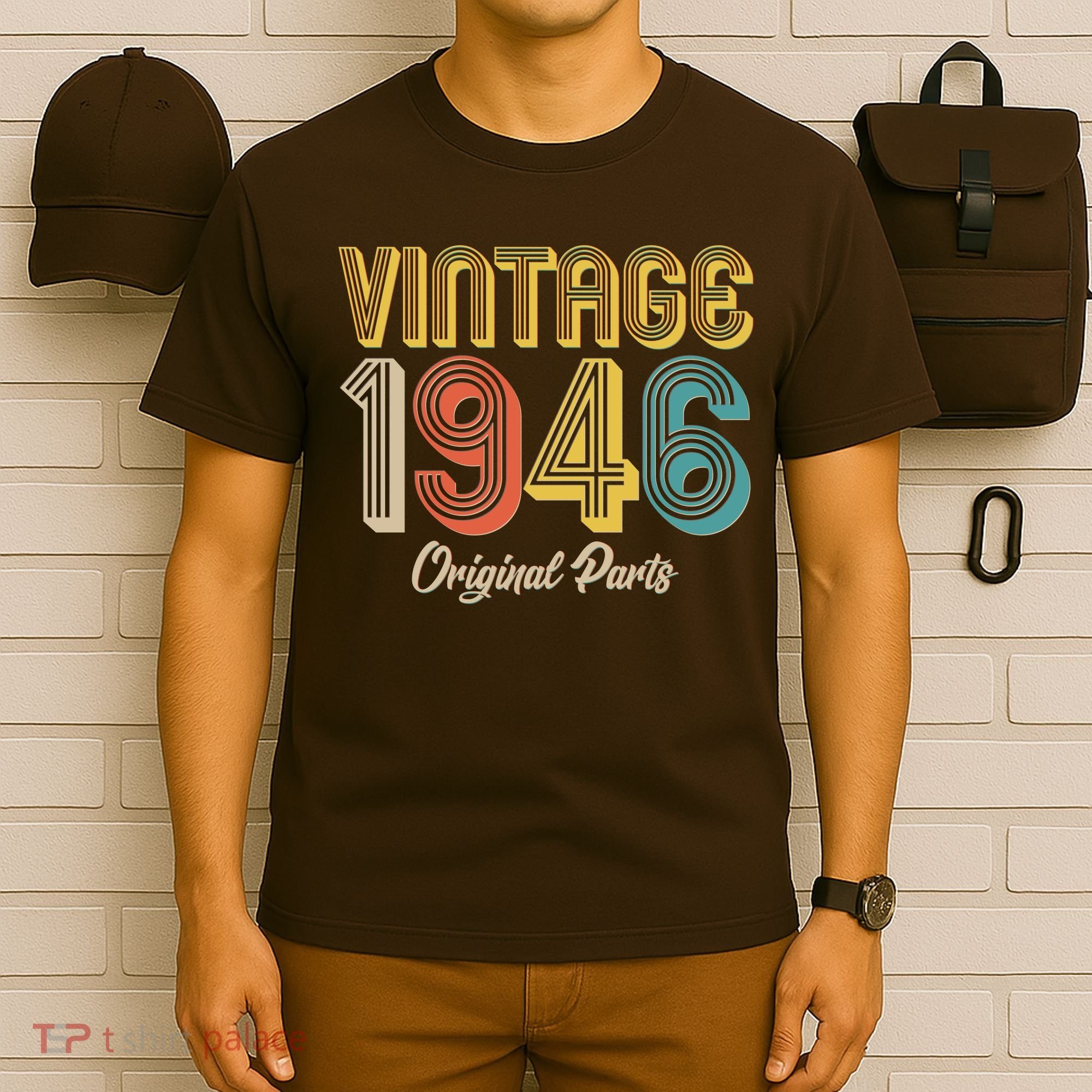 Vintage 1946 Original Parts Retro 80th Birthday  T-Shirt
