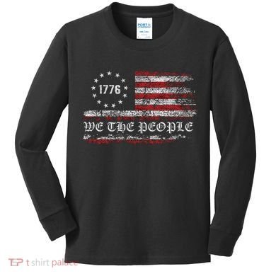 Vintage 1776 Patriotism Kids Long Sleeve Shirt