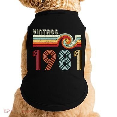 Vintage 1981 Retro Birthday Gift Doggie Tank