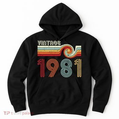 Vintage 1981 Retro Birthday Gift Hoodie