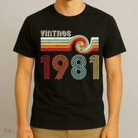 Vintage 1981 Retro Birthday Gift T-Shirt thumb 3