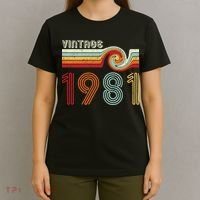 Vintage 1981 Retro Birthday Gift T-Shirt thumb 4