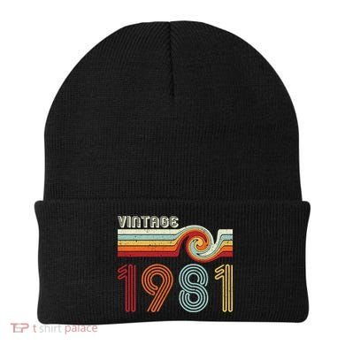 Vintage 1981 Retro Birthday Gift Beanie