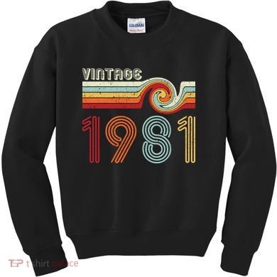 Vintage 1981 Retro Birthday Gift Kids Sweatshirt