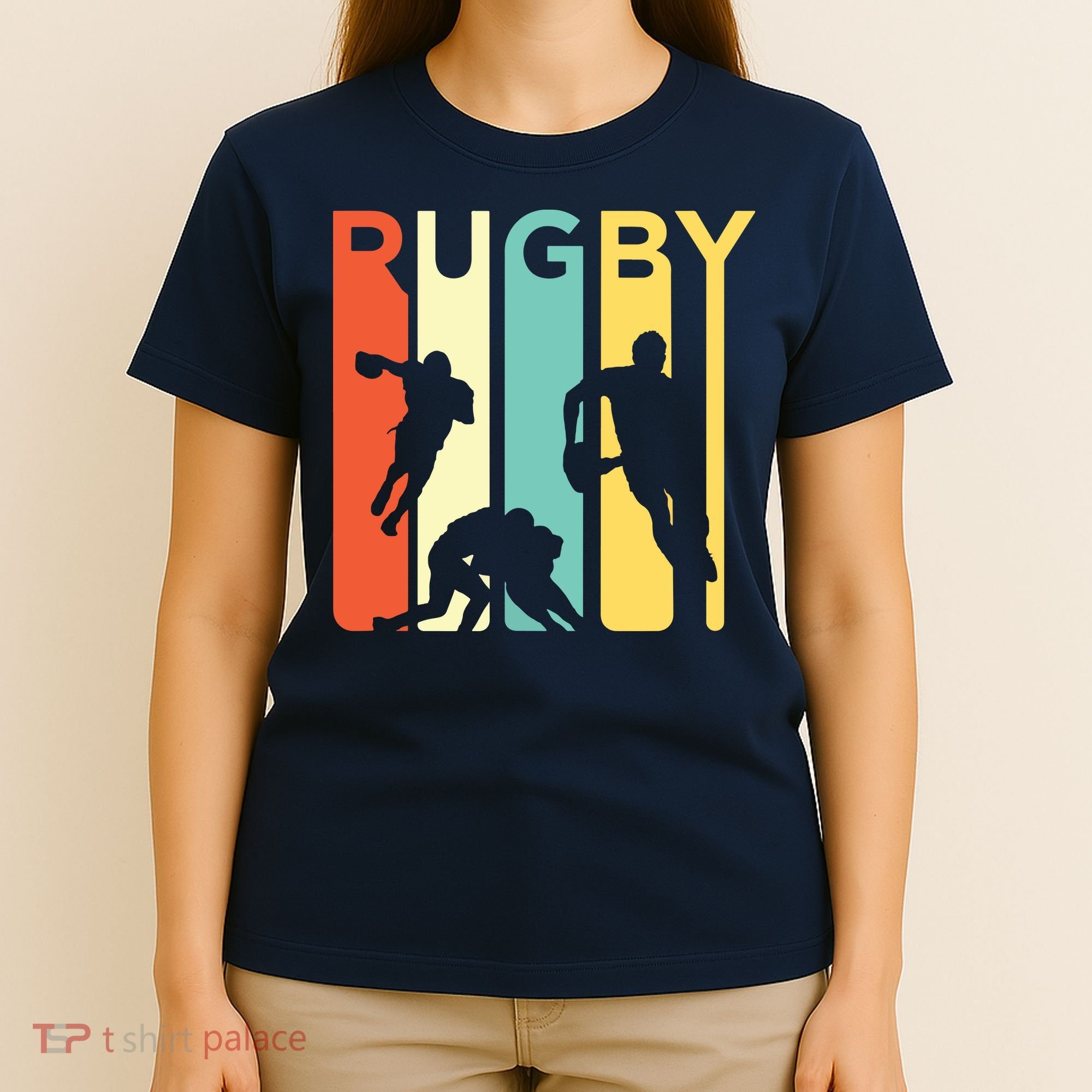 Vintage 1970s Style Rugby Rugby Sports Gift T-Shirt