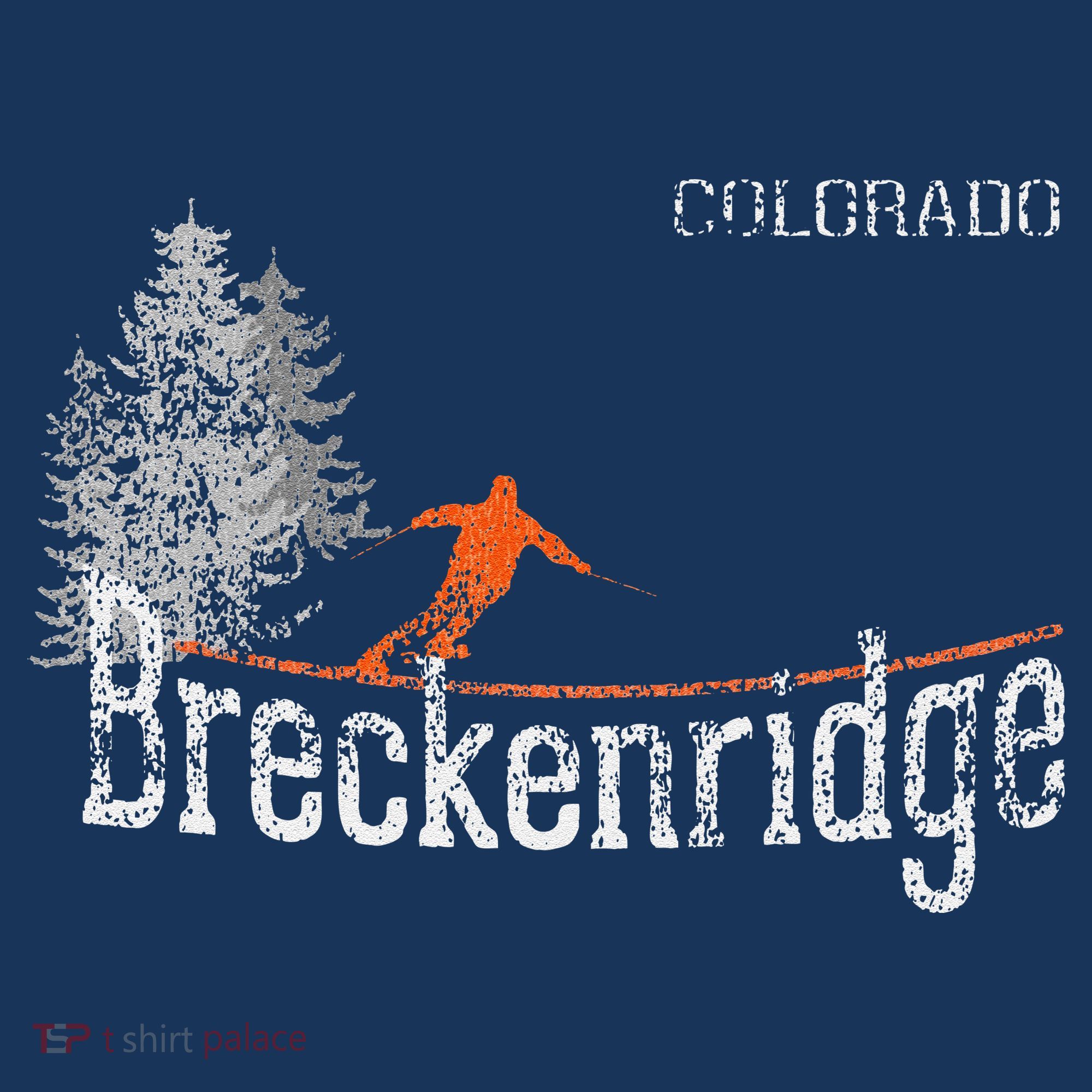 Vintage 1980s Style Breckenridge CO Skiing T-Shirt