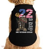 Veteran 22 A Day Take Their Lives End Veteran Suicide Doggie Tank thumb 0