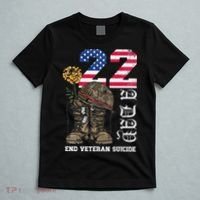 Veteran 22 A Day Take Their Lives End Veteran Suicide T-Shirt thumb 5