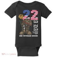 Veteran 22 A Day Take Their Lives End Veteran Suicide Baby Bodysuit thumb 0
