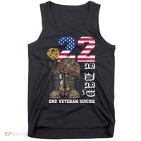 Veteran 22 A Day Take Their Lives End Veteran Suicide Tank Top thumb 0