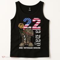 Veteran 22 A Day Take Their Lives End Veteran Suicide Tank Top thumb 2