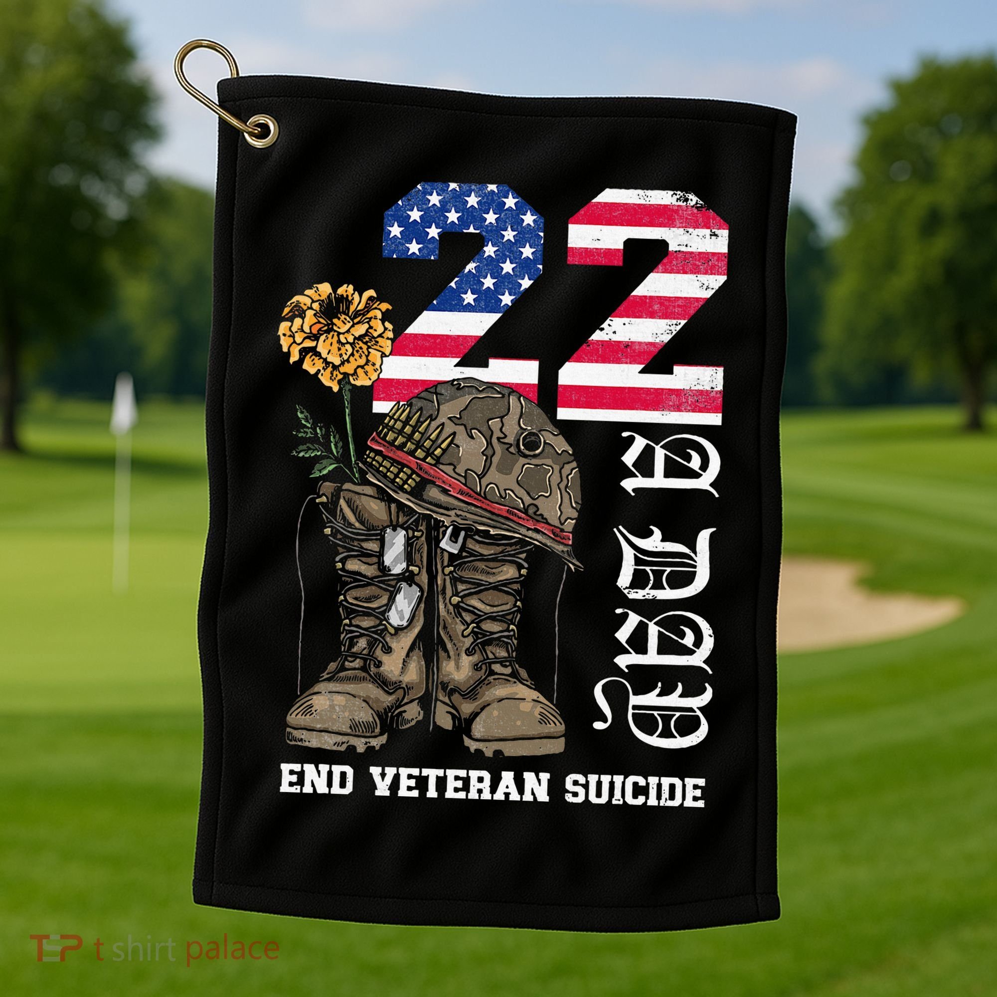 Veteran 22 A Day Take Their Lives End Veteran Suicide Golf Towel