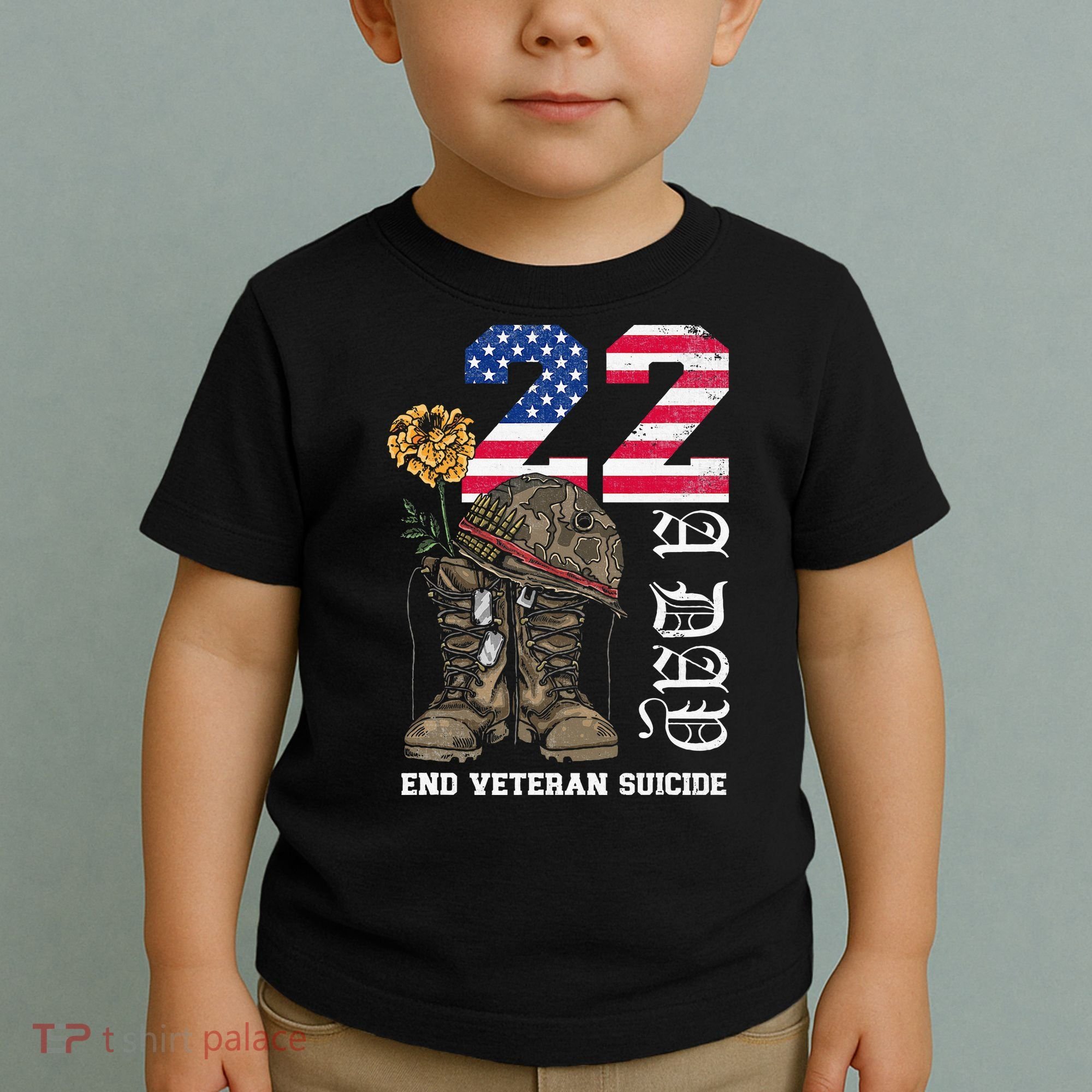 Veteran 22 A Day Take Their Lives End Veteran Suicide Toddler T-Shirt