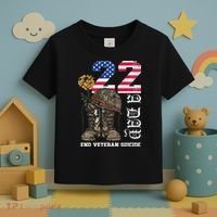 Veteran 22 A Day Take Their Lives End Veteran Suicide Toddler T-Shirt thumb 3